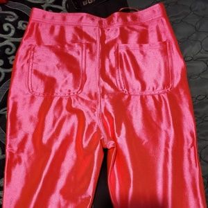 Neon pink disco pants xs